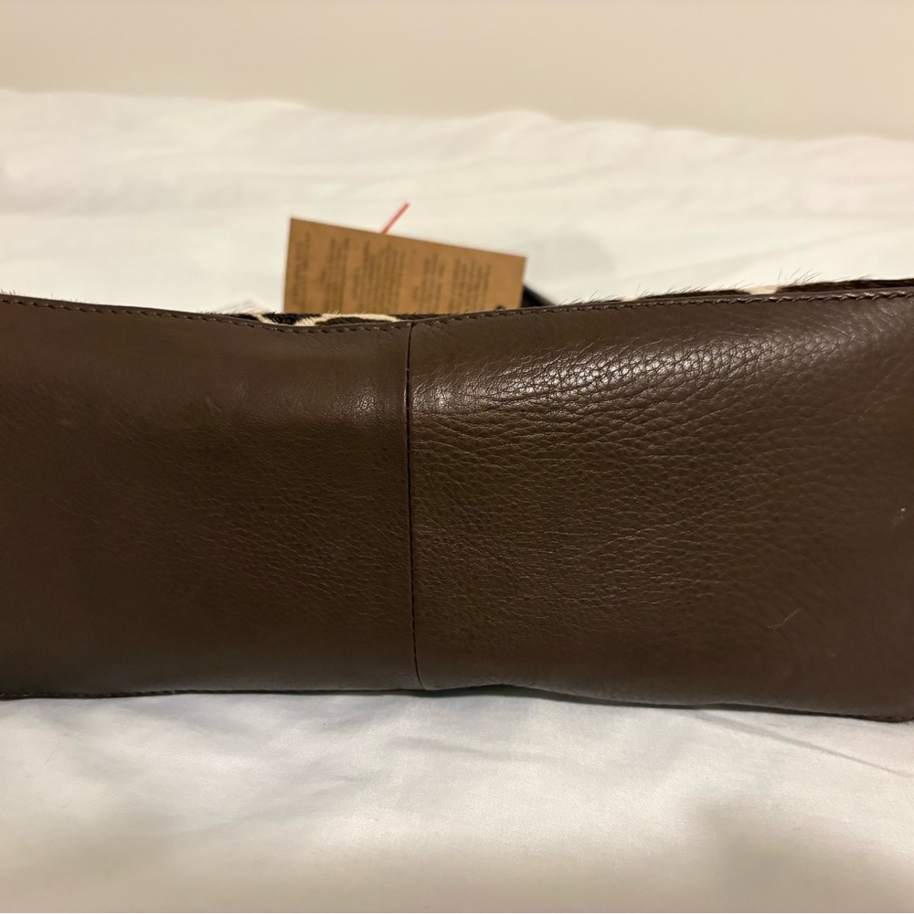 Margot New York Brown and Cream Cowhide Pattern Tote - Picture 5 of 11